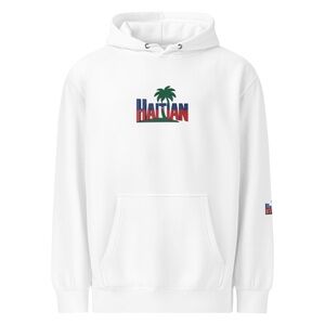 So Haitian White Hoodie with Palm Tree Design from I’M So What Co 2025